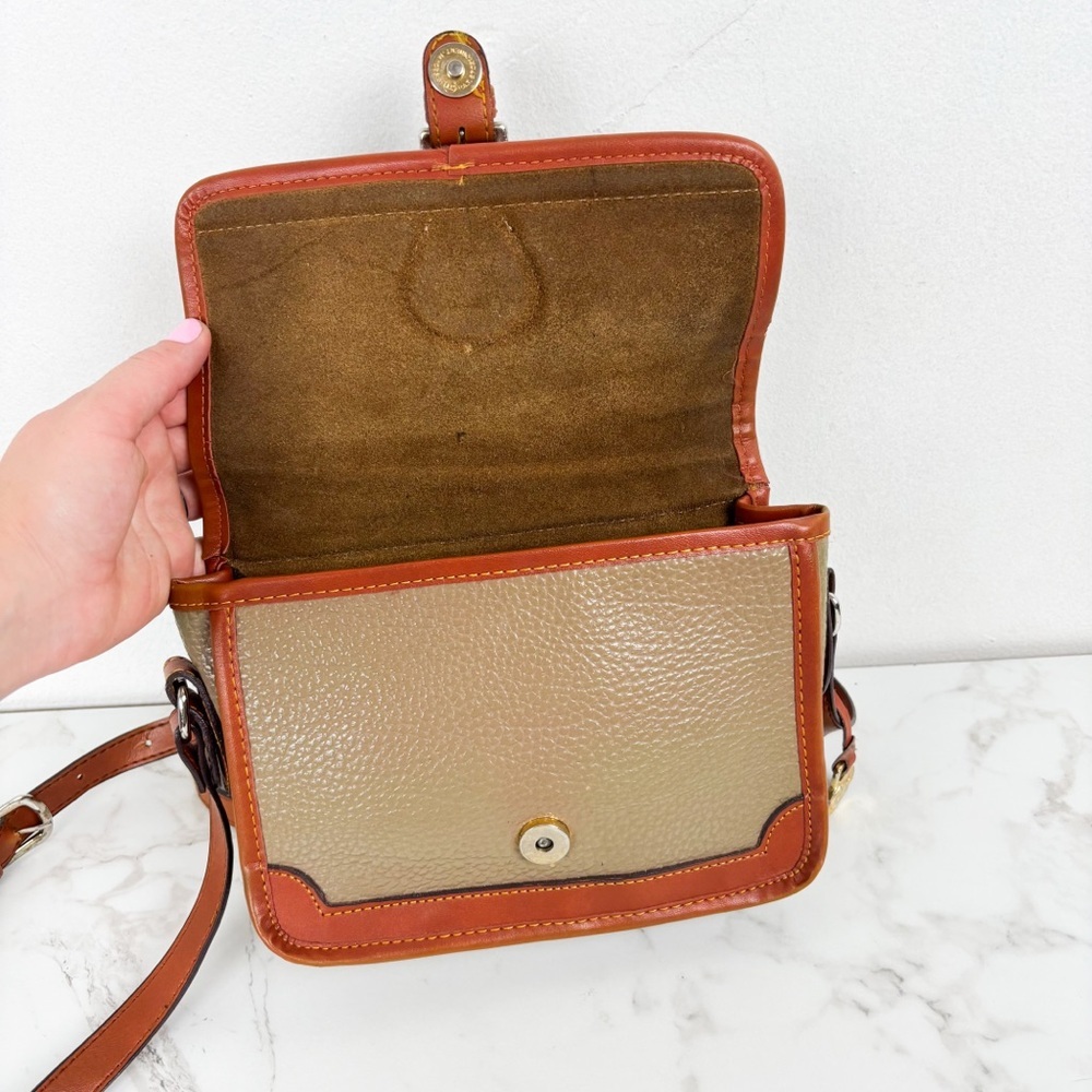 Vintage Dooney & Burke Two Tone Leather Satchel Bag - Picture 8 of 12